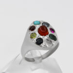 انگشتر چند سنگ نقره زنانه و مردانه دست ساز طرح دلبر - Image 3