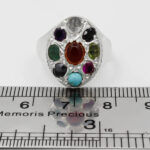 انگشتر چند سنگ نقره زنانه و مردانه دست ساز طرح دلدار - Image 2