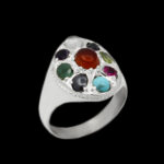 انگشتر چند سنگ نقره زنانه و مردانه دست ساز طرح دلدار