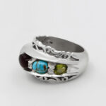 انگشتر چند سنگ نقره دست ساز مردانه طرح فاخر ناراگ - Image 3