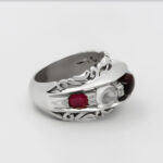 انگشتر چند سنگ نقره دست ساز مردانه طرح فاخر ناراگ - Image 4