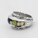 انگشتر چند سنگ نقره دست ساز طرح فاخر نصران - Image 2