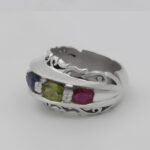 انگشتر چند سنگ نقره دست ساز مردانه طرح فاخر نگیشا - Image 2