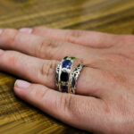 انگشتر چند سنگ نقره دست ساز مردانه طرح فاخر نگیشا - Image 4