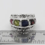 انگشتر چند سنگ نقره دست ساز مردانه طرح فاخر نگیشا - Image 5