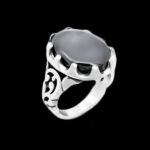 انگشتر حدید صینی نقره مردانه طرح آتا + حکاکی