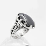 انگشتر حدید صینی نقره مردانه طرح آتا + حکاکی - Image 4