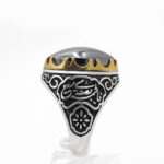 انگشتر حدید صینی نقره مردانه طرح آپتین + حکاکی - Image 2