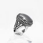 انگشتر حدید صینی نقره مردانه طرح دیار+ حکاکی - Image 4