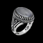 انگشتر حدید صینی نقره مردانه طرح دیار+ حکاکی - Image 5