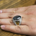 انگشتر حدید صینی نقره مردانه طرح دیاکو+ حکاکی - Image 2