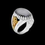 انگشتر حدید صینی نقره مردانه طرح دیاکو+ حکاکی