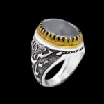 انگشتر حدید صینی نقره مردانه طرح یا حسین (ع) + حکاکی - Image 5