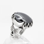 انگشتر حدید صینی نقره مردانه طرح دینور + حکاکی - Image 3