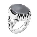 انگشتر حدید صینی نقره مردانه طرح دینور + حکاکی