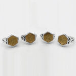 انگشتر حرز امام جواد (ع) نقره مردانه و زنانه طرح شش ضلعی "من یتق الله" + تربت امام حسین (ع) - Image 4