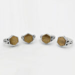 انگشتر حرز امام جواد (ع) نقره مردانه و زنانه طرح شش ضلعی اسماء الهی + تربت امام حسین (ع) - Image 4