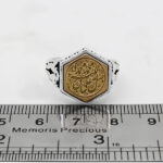 انگشتر حرز امام جواد (ع) نقره مردانه و زنانه طرح شش ضلعی "صلوات" + تربت امام حسین (ع) - Image 3