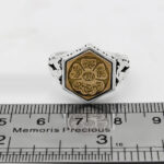 انگشتر حرز امام جواد (ع) نقره مردانه و زنانه طرح شش ضلعی پنجتن + تربت امام حسین (ع) - Image 2