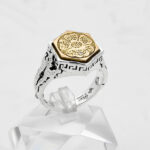 انگشتر حرز امام جواد (ع) نقره مردانه و زنانه طرح شش ضلعی پنجتن + تربت امام حسین (ع) - Image 4