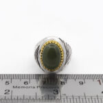 انگشتر یشم نقره مردانه طرح دور طلایی رادمان - Image 4