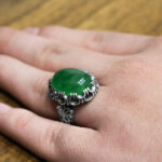 انگشتر یشم نقره مردانه طرح رادین - Image 3