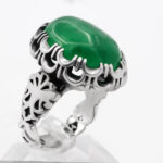 انگشتر یشم نقره مردانه طرح رادین - Image 4