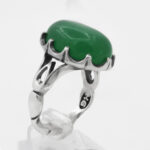 انگشتر یشم نقره مردانه طرح رازدار - Image 3