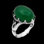 انگشتر یشم نقره مردانه طرح رازدار