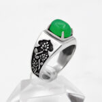 انگشتر یشم نقره مردانه طرح ساتیار - Image 3