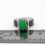 انگشتر یشم نقره مردانه طرح ساتیار - Image 4