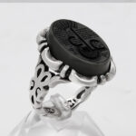 انگشتر یشم نقره مردانه طرح سادن + حکاکی عین علی (ع) - Image 2