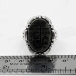 انگشتر یشم نقره مردانه طرح سادن + حکاکی عین علی (ع) - Image 3