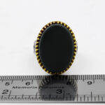 انگشتر یشم نقره مردانه طرح دور طلایی یزدان - Image 4