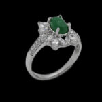 انگشتر یشم نقره زنانه طرح سحر - Image 4