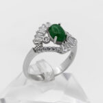 انگشتر یشم نقره زنانه طرح سوما - Image 2