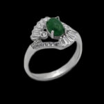 انگشتر یشم نقره زنانه طرح سوما - Image 4