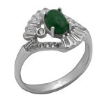 انگشتر یشم نقره زنانه طرح سوما