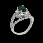 انگشتر یشم نقره زنانه طرح سونیا