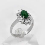 انگشتر یشم نقره زنانه طرح سیاره - Image 3