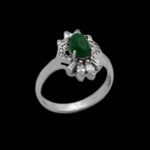 انگشتر یشم نقره زنانه طرح سیاره