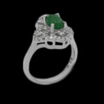 انگشتر یشم نقره زنانه طرح سیما - Image 4