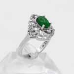 انگشتر یشم نقره زنانه طرح سیما - Image 3