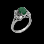 انگشتر یشم نقره زنانه طرح سیمادخت