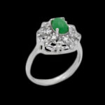 انگشتر یشم نقره زنانه طرح سیمین