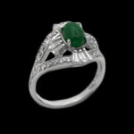 انگشتر یشم نقره زنانه طرح سعادت - Image 4