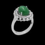 انگشتر یشم نقره زنانه طرح سپیدناز