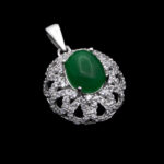 گردنبند یشم نقره زنانه طرح عصمت - Image 4