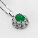 گردنبند یشم نقره زنانه طرح عصمت - Image 2