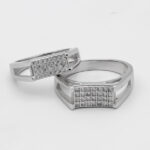 ست حلقه نقره زنانه مردانه طرح ژینا - Image 2